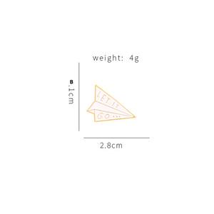 シンプルな文字飛行機形状合金ドリッピングオイル彫刻衣類アクセサリー,スタイリッシュな流行のINS Let It Goブローチ - Product Image 3