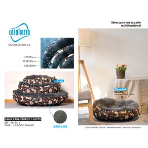 Set di 3 Cucce per Animali Domestici Casahorra per Cani e Gatti con Morbida Fodera in Pile e Base Antiscivolo - Product Image 1