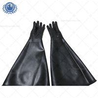 Gants de sablage en caoutchouc noir de qualité industrielle - résistants à l'usure et aux perforations