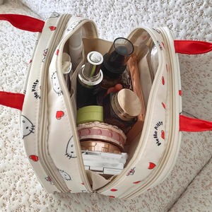 Borsa da viaggio portatile per cosmetici e articoli da toeletta, in tela impermeabile, con scomparti, <span class=keywords><strong>di</strong></span> media capacità, con simpatico gatto dei cartoni animati. - Product Image 2