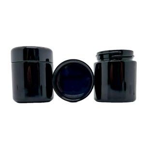 100ml Smell Proof <strong>Jar</strong>, Airtight Glass Container, 50ml 50 ml UV Protected Dark Violet Black Glass <strong>Jar</strong> with Phenolic Cone Cap - Product Image 2
