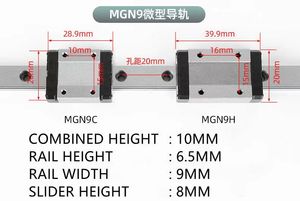 รางเลื่อนขนาดเล็ก MGN ทำจากสแตนเลส MGN9C MGN9H ความแม่นยำสูง สำหรับเครื่องพิมพ์ 3 มิติ - Product Image 5