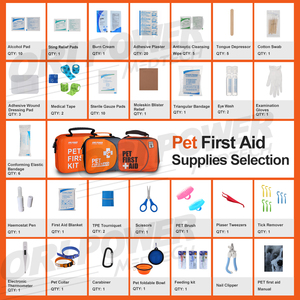 Draagbare EHBO-<span class=keywords><strong>kit</strong></span> voor huisdieren, complete noodhulpverleningsset, opbergtas voor honden & katten, voor thuis, reizen en trauma. - Product Image 2