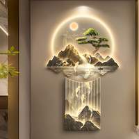 Art mural en cristal LED 3D sur mesure, œuvre d'art de luxe pour hôtel
