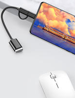 Interface USB 3.0 2 en 1 USB C vers Micro USB Nylon Convertisseur de connecteur de transfert rapide pour ligne de charge de téléphone portable