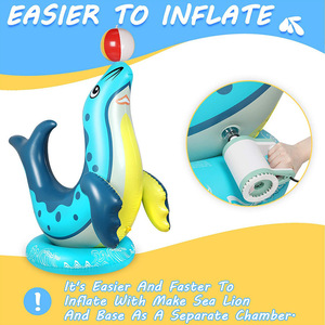 Inflatable Sea Lion Water Spray Toy For Kids Outdoor Play With Ball And Water Jet Feature - Product Image 2