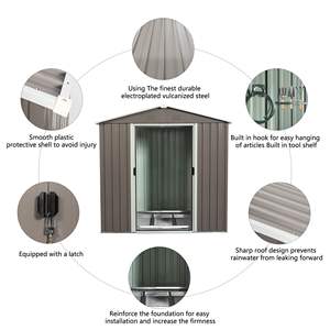 Caseta de Almacenamiento Metálica DB de 6 pies x 5 pies, Color Gris, Fácil de Montar, para Jardín o Patio Trasero - Product Image 5