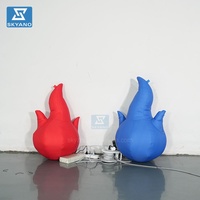 Décoration extérieure de cour d'Halloween Forme de feu gonflable Lumières LED Lampe hantée pour la décoration