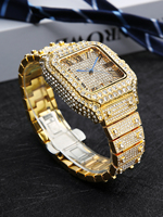 Montres RICECGO pour homme, montres de luxe étanches, montres hip-hop luxueuses, montres en moissanite jaune