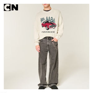 Suéter con Certificación GRS, Fabricante de Suéteres, Logotipo Personalizado, Suéter Navideño de Punto con Estampado Jacquard Gráfico de Algodón y Poliéster para Hombre - Product Image 4