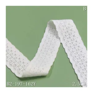 Trim renda pita elastis 2.5cm, untuk jahit Bra, dekoratif renda perbatasan nyaman