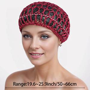 20 couleurs, filet de sommeil en polyester ajouré au crochet, portable, pour femmes, couvre-cheveux - Product Image 3