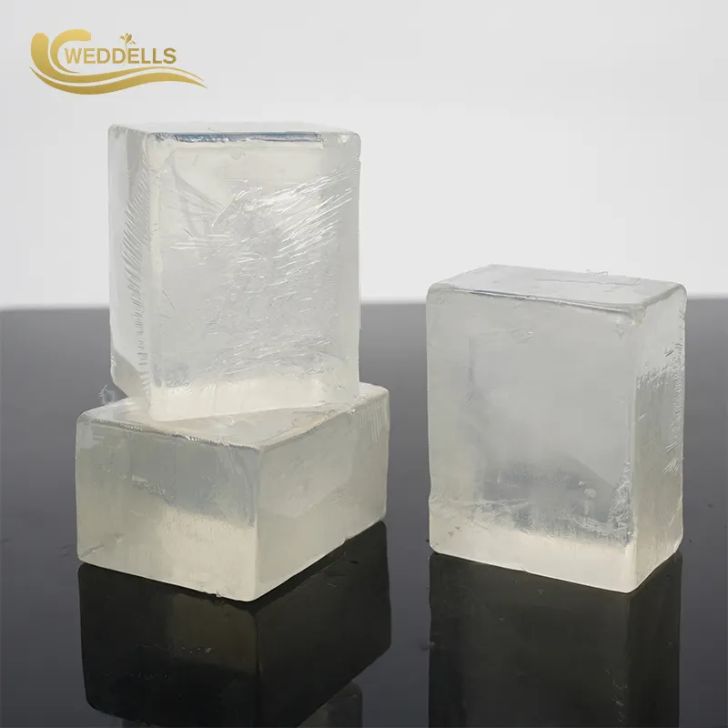 Weddells Wholesale Custom handmade organic crystal clear glycerin soap base melt and pour soap palm free