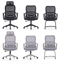 Chaise de bureau ergonomique traditionnelle pour cadre, réglable en hauteur, dossier haut en maille, accoudoirs fixes, idéale pour l'école, l'hôpital ou l'atelier