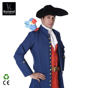 Manteau de marin français Long John Pirate bleu avec doublure rouge pour Halloween, Carnaval, Cosplay, Costume médiéval, <span class=keywords><strong>Renaissance</strong></span>, Kit de déguisement pour films et séries TV - Product Image 3