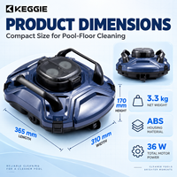 Nettoyeur de piscine robotisé en gros certifié CE FCC RoHS pour fonds de piscine inclinés avec capacité de pente de 23 degrés, 2,5 L, 100 m²