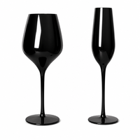 Ensemble de verres à vin noirs brillants élégants SUNYO, flûtes à champagne de luxe, verres sans plomb, gobelets pour fêtes, mariages, décorations d'événements