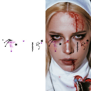 Halloween Temporary <strong>Tattoos</strong> Sticker Halloween Creepy Clown Comical <strong>Joker</strong> Dark Halloween Makeup Waterproof <strong>Tattoo</strong> for Face Arm - Product Image 1