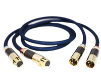 Câble de Microphone XLR or 3 broches xlr mâle à femelle câble en Fiber de carbone tresse en nylon bleu câble xlr broches en or