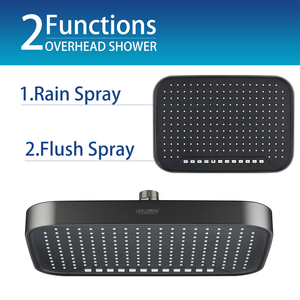 Cabezal de Ducha Superior Negro Mate con Efecto Lluvia Intenso, 2 Funciones, Tipo Lluvia - Product Image 2