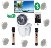 KI-gesteuerter WLAN-Bluetooth-AUX-Lautsprecher mit Dolby Digital, RGB-LED-Beleuchtung, kabelloser Ladefunktion und Heimkinosystem für die Decke