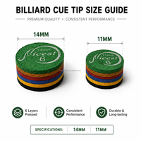 Embouts de queue de billard d'origine, couleurs assorties, 11 mm/14 mm, accessoires de billard, boîte de vente au détail
