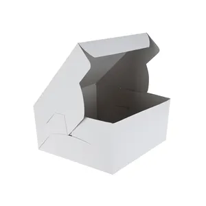 Custom Printed Paper Malaysia Cake Box Catering Disposable White Folding Cake Box