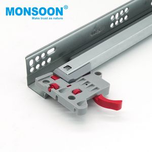 Herrajes para muebles, correderas para cajones de montaje inferior, de acero laminado en frío, con cierre suave, 88 mm de altura, sistema de cajones para gabinetes de cocina - Product Image 4