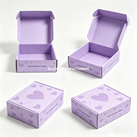 Boîte d'expédition ondulée à motif mignon style macaron pour accessoires de mode féminins, vente en gros