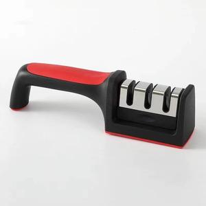 Afilador de cuchillos de cocina Xr8088, herramienta de afilado manual de múltiples granos para uso doméstico con mango ergonómico y varillas de acero duraderas - Product Image 1