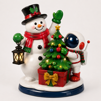 Sculpture de Père Noël Astronaute en Résine Personnalisée Peinte à la Main, Résistante à la Corrosion, Décoration de Noël pour Centre Commercial