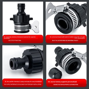 Raccord multifonctionnel en plastique <span class=keywords><strong>de</strong></span> type tétine pour lavage <span class=keywords><strong>de</strong></span> voiture, 4/6 points, pour <span class=keywords><strong>robinet</strong></span> domestique et tuyau d'arrosage <span class=keywords><strong>de</strong></span> <span class=keywords><strong>jardin</strong></span> - Product Image 2