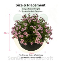 Plante artificielle réaliste faite à la main, têtes de fleurs en mousse rose, bonsaï H22cm, décoration de table pour la maison et les mariages