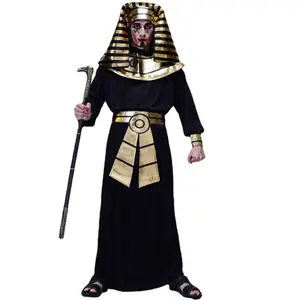 成年男子万圣节埃及法老派对服装埃及男国王舞台表演服装Cosplay