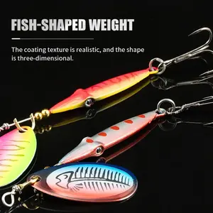 Señuelo de Pesca Giratorio de Hierro y Acero al Carbono de 85 mm y 9 g con Anzuelos para Pesca de Lubina, <span class=keywords><strong>Trucha</strong></span> y Lucio en Ríos - Product Image 2