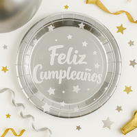 Assiette en papier doré à pois colorés personnalisée de 9 pouces pour desserts, idéale pour les fêtes d'anniversaire, Noël, Pâques, la Saint-Valentin