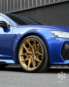 722Auto NB Gold Multi Spoke, Llanta Forjada de 1 Pieza, 19-23 Pulgadas, 5x112 5x114.3 5x120, Cóncava Profunda, para Bentley Continental GT, <span class=keywords><strong>Rolls</strong></span> <span class=keywords><strong>Royce</strong></span> - Product Image 4