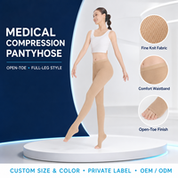 Chaussettes de compression médicales pour femmes, niveau 1 HBM, en spandex/nylon, motif uni, hiver, nouvelle collection, ajustement serré, 15-20 mmHg
