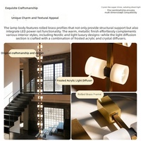 Lustre LED Artistique Long Sur Mesure de Source Directe pour Villas, Escaliers en Verre à Plafond Ouvert, Projets de Hall d'Entrée - Chine
