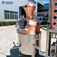 ZJ 300L Cuve en cuivre TP2 multifonctionnelle de taille moyenne avec colonne en cuivre, pompe CIP et réservoirs de collecte de spiritueux