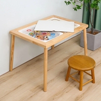 Poubelle de table sensorielle moderne pour enfants Marée Eau sensorielle 2 bacs de rangement Meubles pour enfants Table d'étude en bois pour enfants