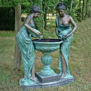 Большая Античная бронзовая скульптура ангела водяной фонтан