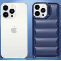 Étui pour iPhone 15 14 13 12 11 Pro Max en duvet matelassé de nouvelle conception, avec coussin en TPU gratuit, housse de protection rembourrée, échantillon