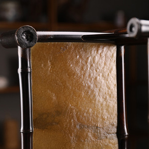 Support à tasses à thé double couche en bambou avec support, égouttoir de rangement traditionnel chinois pour service à thé et vaisselle - Product Image 2