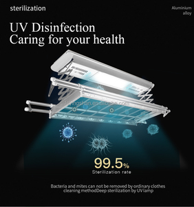 Smart Electric Ceiling-Mounted Clothes Dryer Wall-Mounted Aluminum Laundry Rack UV LED Lighting Max 38kg Capacity <b>for</b> Household - Product Image 6