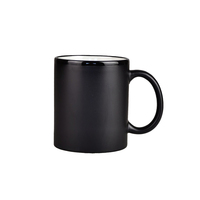 Mélange de points de peinture noire mate AI-MICH Design esthétique Uae Basketball 3d Logo personnalisé Ensemble de tasses en céramique pour boisson