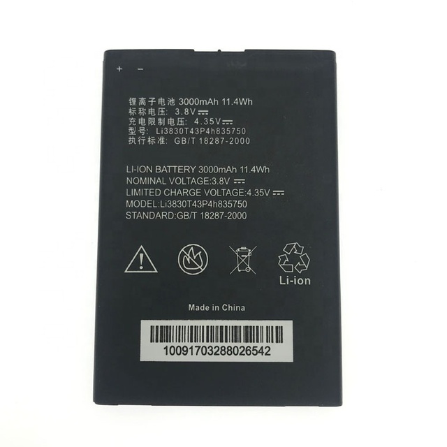 Battery Li3830T43P4h835750 for ZTE ZMAX 2 Z958 Grand II S2 S291 V5 MAX Cell Phone 3000mAh
