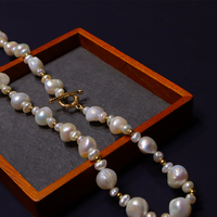 Collier de perles d'eau douce baroques plaqué or de 90 cm pour femmes, chaîne baroque colorée pour mariages et cadeaux, vente en gros