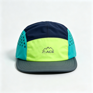 Gorra Deportiva de 5 Paneles con Logotipo Personalizado, Secado Rápido, para Ciclismo y Running, con Orificios Cortados con Láser, Transpirable, Visera Plana, para Campamento y Deportes al Aire Libre, 100% Poliéster - Product Image 4