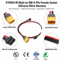 ZhongXian ZX-013 Amass XT60H-M SM Prise femelle 4 broches 16AWG Faisceau de câbles ABS Conducteur en cuivre pur étamé DC 60V Max